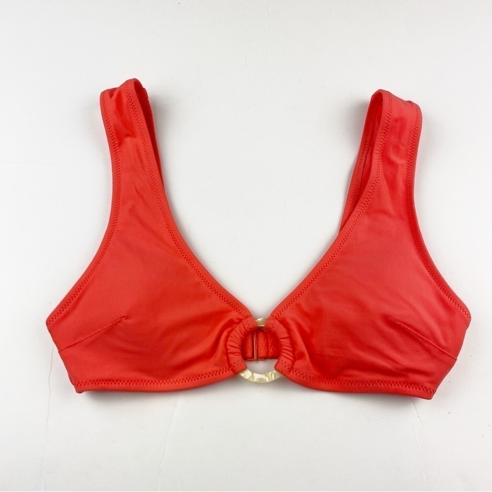 Aerie Scoop O-Ring Bikini Top Salmon Size S NWOT
